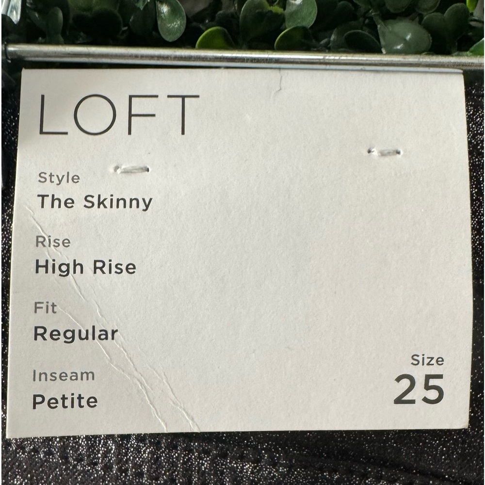 LOFT Shimmer High Rise Skinny Jeans in Black - Picture 7 of 12